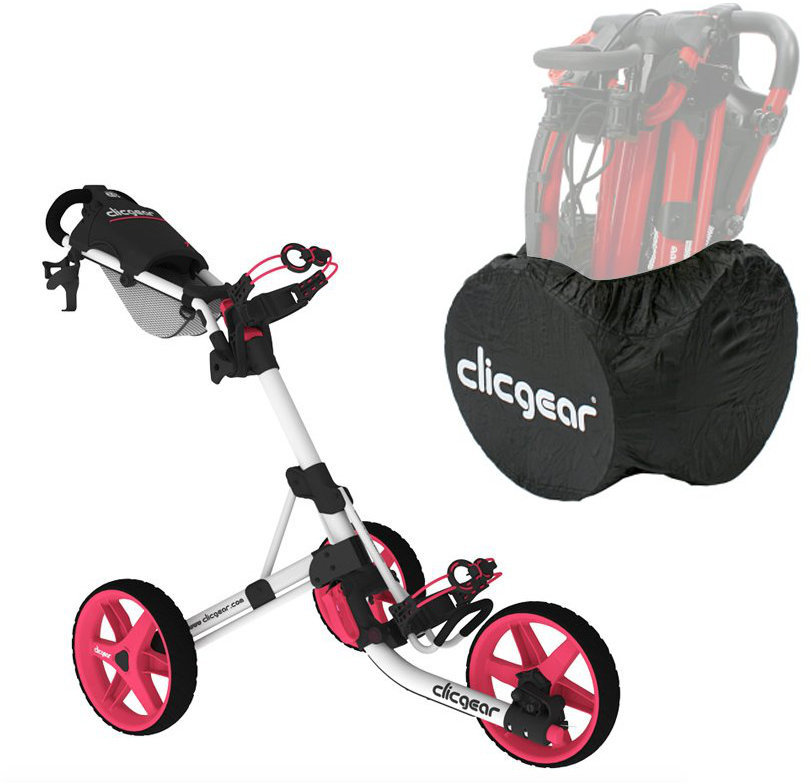 Wózek golfowy ręczny Clicgear 3,5+ Arctic/Pink Wózek golfowy ręczny
