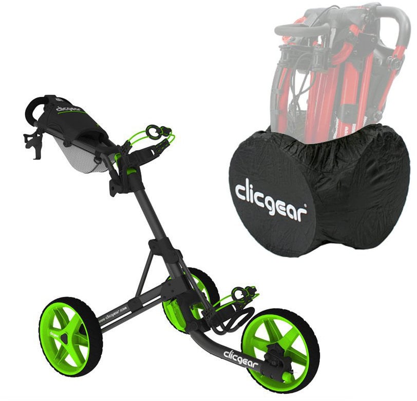 Wózek golfowy ręczny Clicgear 3,5+ Charcoal/Lime Wózek golfowy ręczny
