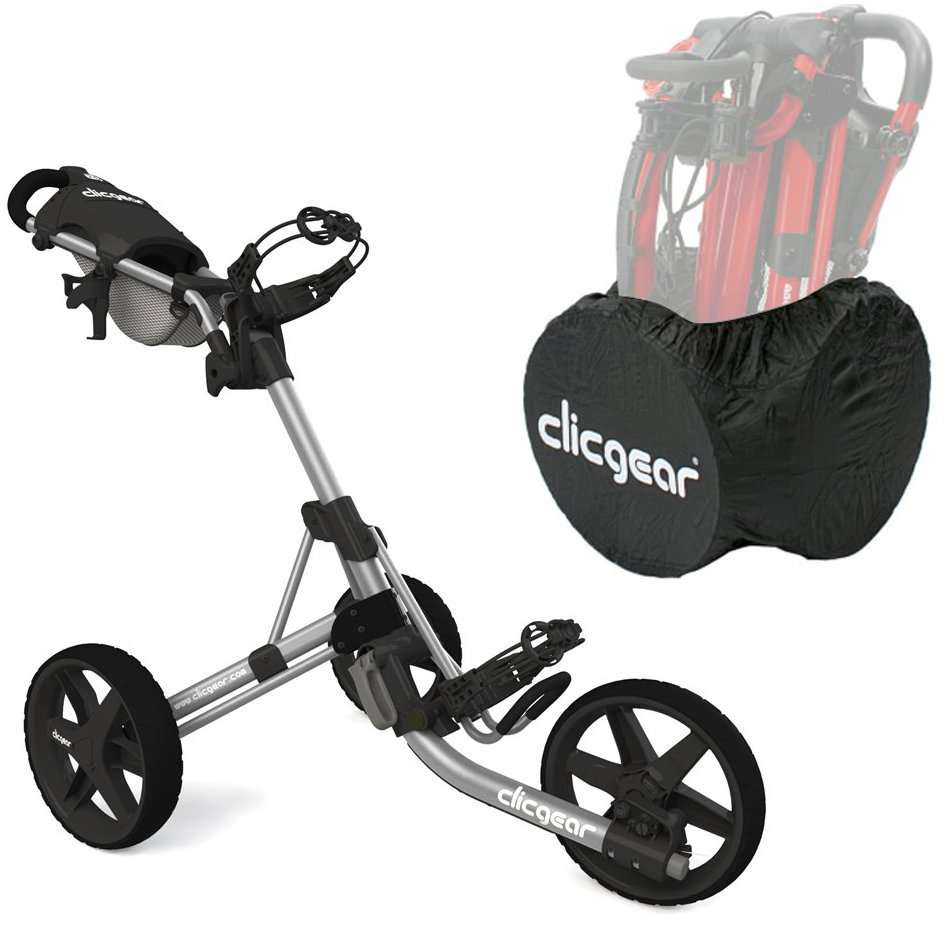 Manuálny golfový vozík Clicgear 3,5+ Silver Manuálny golfový vozík