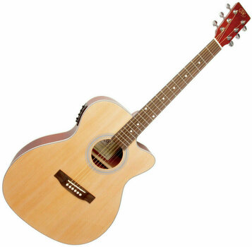 Jumbo elektro-akoestische gitaar SX SO204CE Transparent Red - 1