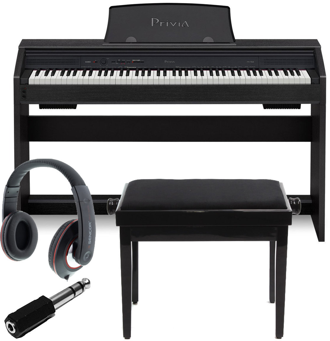 Digitális zongora Casio PX760 Black Set Digitális zongora