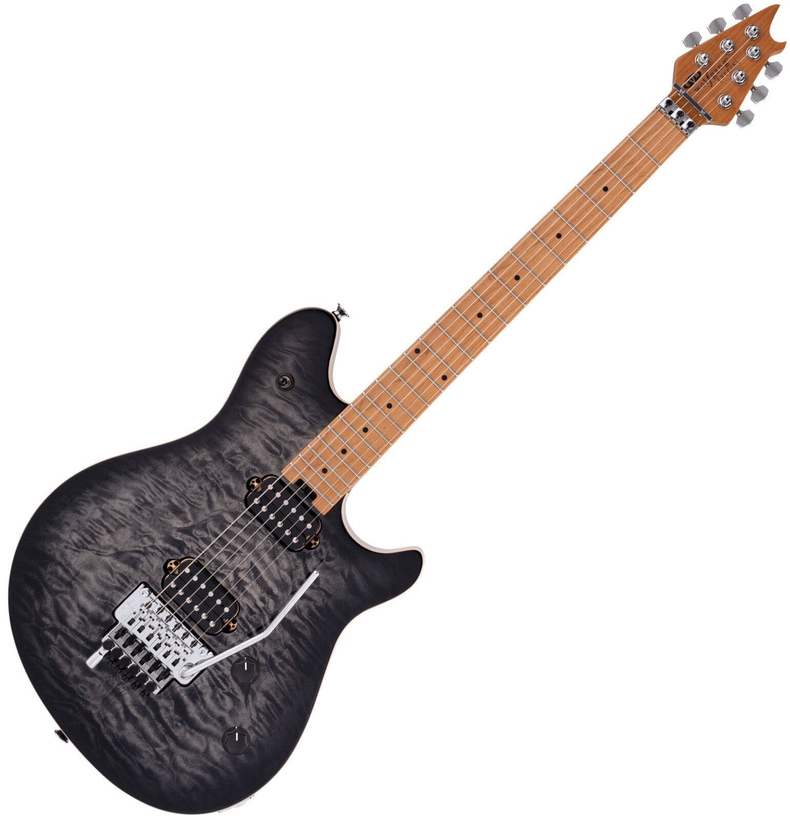 Elektriska gitarrer EVH Wolfgang Special QM Baked MN Charcoal Burst