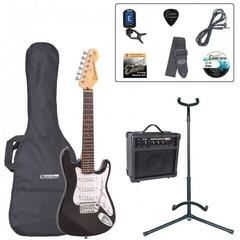 Encore EBP-E375BLK 3/4 Size Electric Guitar Outfit Gloss Black
