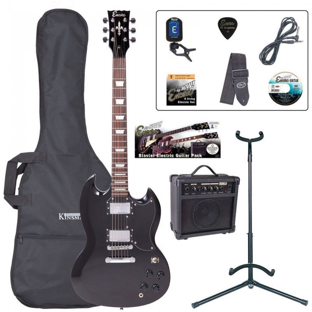 Elektrische gitaar Encore E69 Outfit Gloss Black