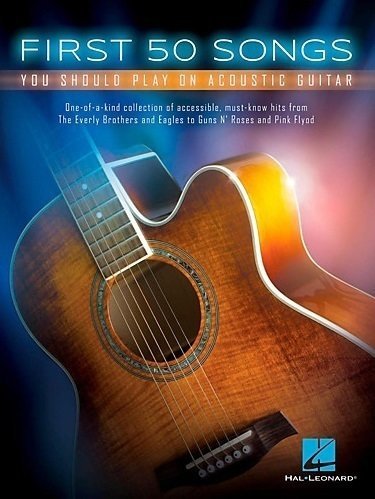 Music sheet for guitars and bass guitars Hal Leonard First 50 Songs You Should Play On Acoustic Guitar Music Book