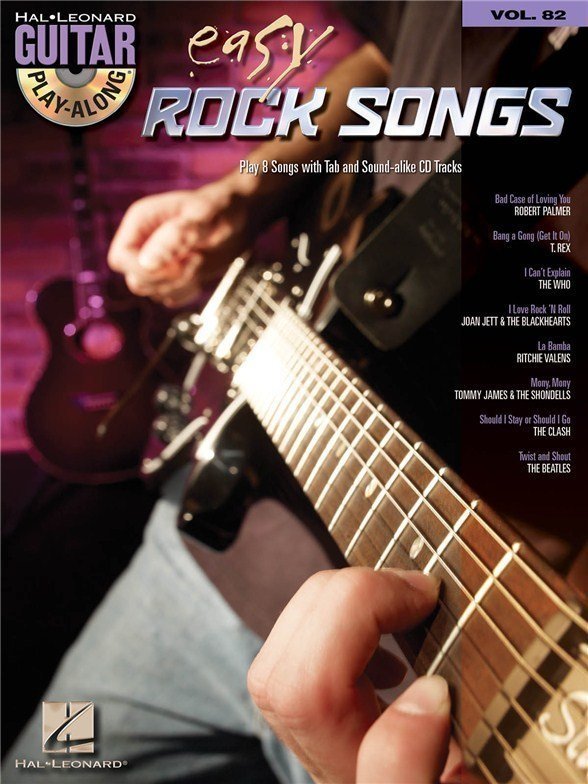 Partitura para guitarras y bajos Hal Leonard Guitar Play-Along Volume 82: Easy Rock Songs Music Book