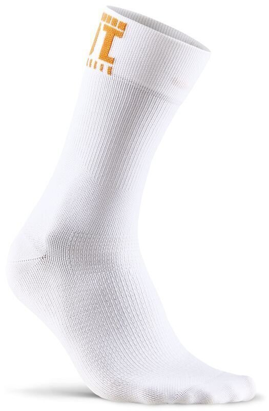 Чорапи за колоездене Craft HMC Endure Bike бял-Oранжев 43-45 Чорапи за колоездене