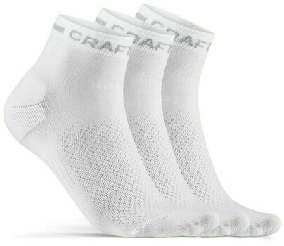 Cycling Socks Craft Core Dry Mid Sock 3-Pack White 34-36 Cycling Socks - 1