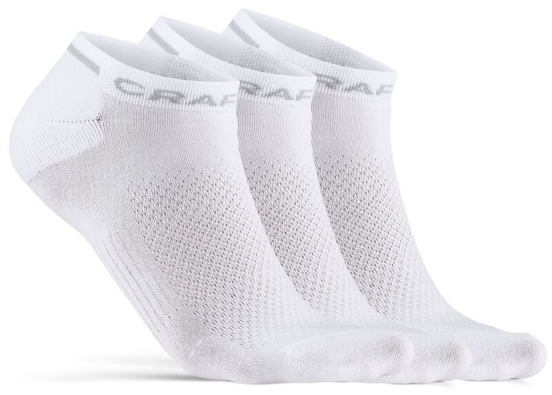Meias de ciclismo Craft Core Dry Shaftless Sock 3-Pack White 37-39 Meias de ciclismo