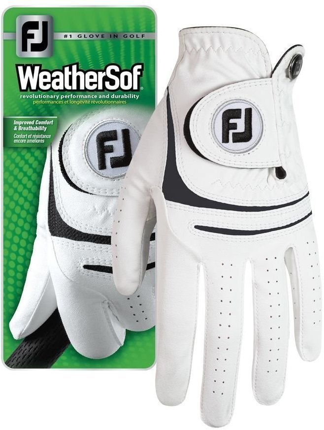 Gloves Footjoy WeatherSof Mens Golf Glove 2017 White Right Hand for Left Handed Golfers ML