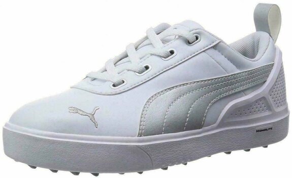 Παιδικό Παπούτσι για Γκολφ Puma MonoliteMini Junior Golf Shoes White/Silver UK 5 - 1