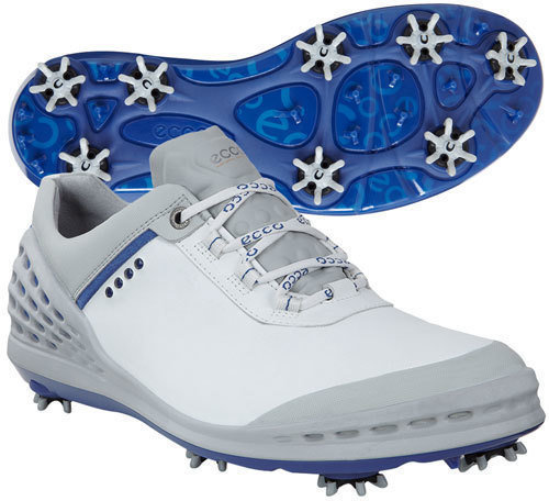 Férfi golfcipők Ecco Cage Pro Férfi Golf Cipők White/Royal 45