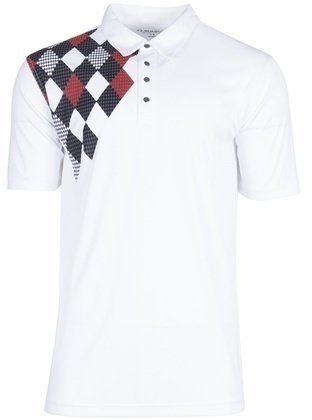 Pikétröja Sunice Spencer X-Static Mens Polo Shirt Pure White/Flame Scarlet XL
