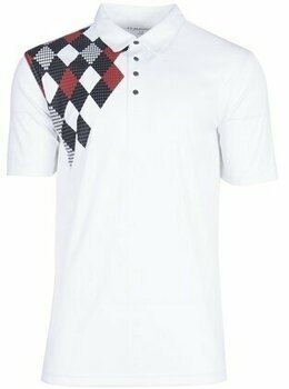 Poloshirt Sunice Spencer X-Static Mens Polo Shirt Pure White/Flame Scarlet XL - 1