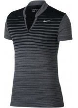 Polo trøje Nike Zonal Control Print Womens Polo Shirt Black/Flat Silver L