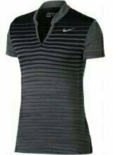 Camiseta polo Nike Zonal Control Print Womens Polo Shirt Black/Flat Silver L - 1