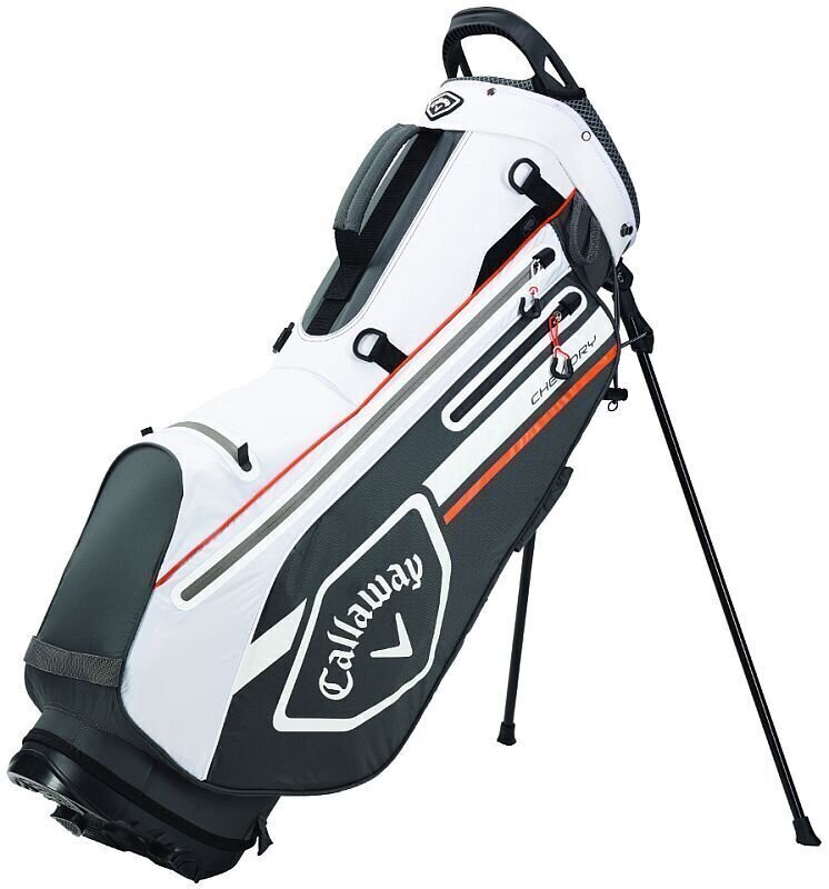 Golf torba Stand Bag Callaway Chev Dry Charcoal/White/Orange Golf torba Stand Bag
