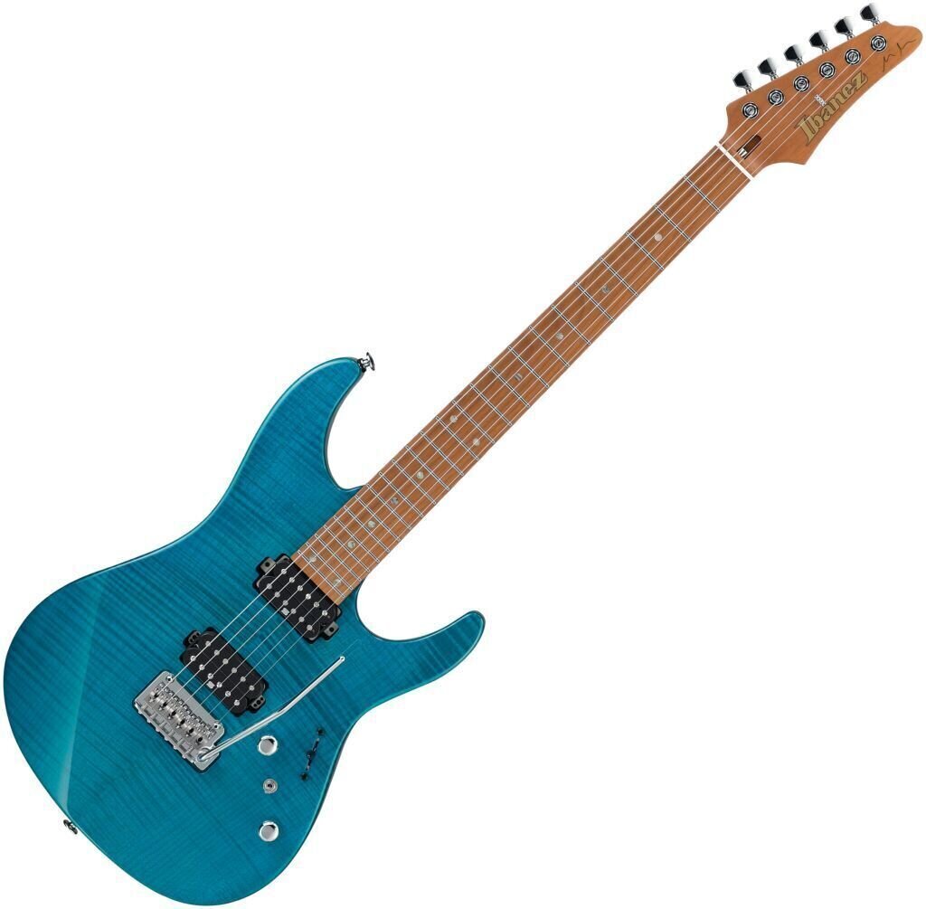 Elektrische gitaar Ibanez MM1-TAB Transparent Aqua Blue