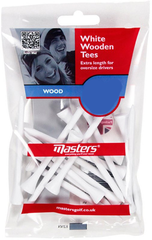 Golf-Tees Masters Golf Supa Wood Tees 100 mm White 12 pcs