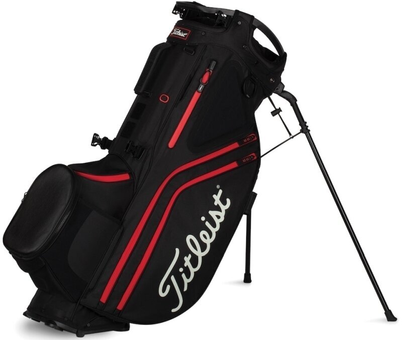 Golfbag Titleist Hybrid 14 Black/Black/Red Golfbag
