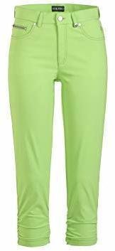 Pantalones cortos Golfino Ruffled Techno Stretch Capri Womens Trousers Green 36