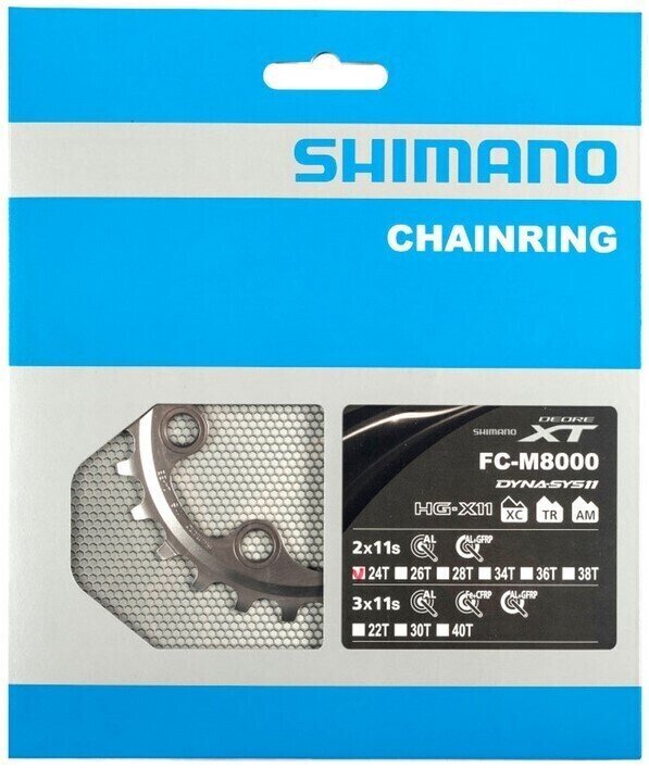 Anel de corrente/acessórios Shimano Y1RL24000 Chainring 64 BCD-Asymmetric 24T