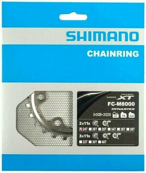 Anel de corrente/acessórios Shimano Y1RL24000 Chainring 64 BCD-Asymmetric 24T - 1