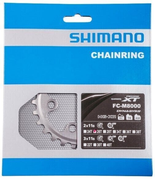 Anel de corrente/acessórios Shimano Y1RL26000 Chainring 64 BCD-Asymmetric 26T