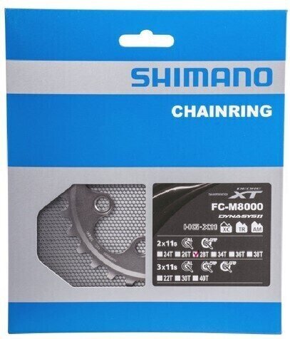 Kedjekrans / Tillbehör Shimano Y1RL28000 Chainring Asymmetric-64 BCD 28T