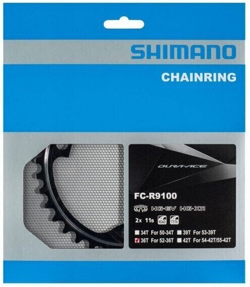 Kettingblad/accessoire Shimano Y1VP36000 Chainring 110 BCD-Asymmetric 36T 1.0