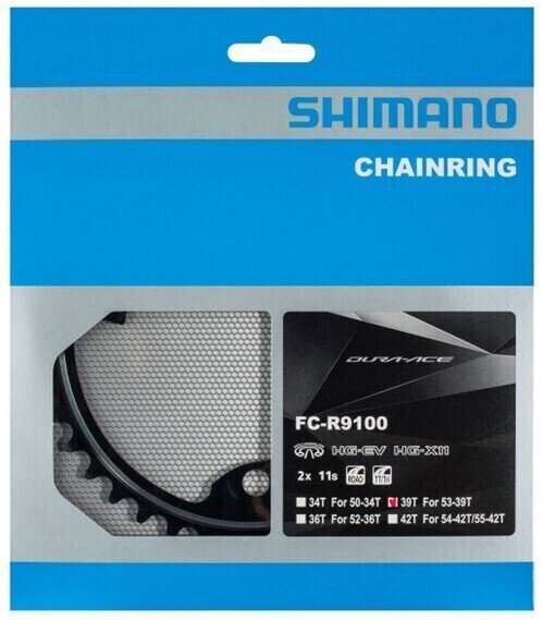 Kettingblad/accessoire Shimano Y1VP39000 Chainring 110 BCD-Asymmetric 39T 1.0