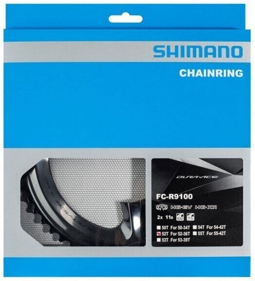 Kettingblad/accessoire Shimano Y1VP98020 Chainring 110 BCD-Asymmetric 52T 1.0