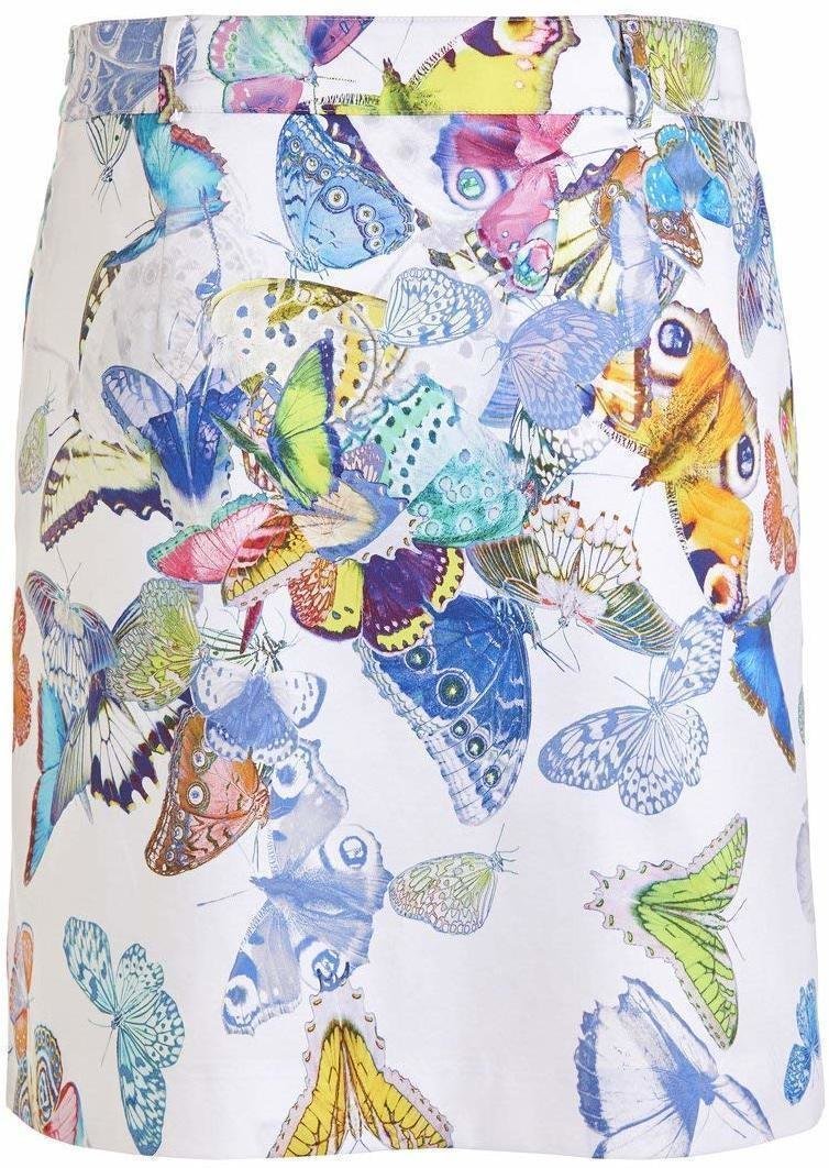 Jupe robe Golfino Butterfly Printed Stretch Jupe Femme White 34