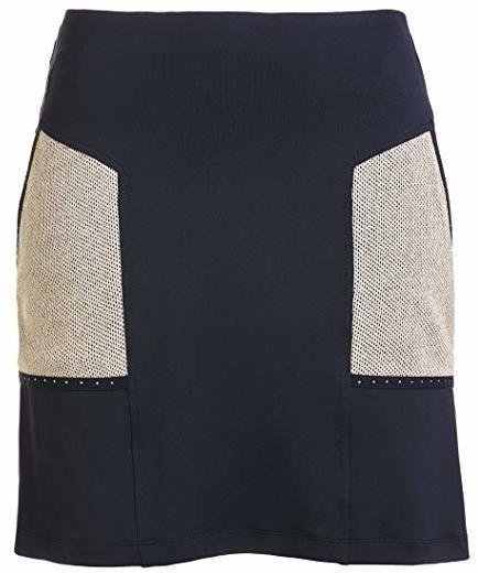 Skirt / Dress Golfino Dry Comfort Womens Skort With Rhinestones Application Navy 38