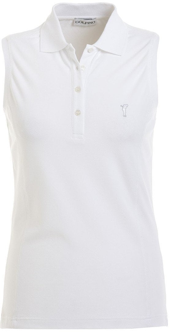 Πουκάμισα Πόλο Golfino Sun Protection Sleeveless Womens Polo Shirt Optic white 40