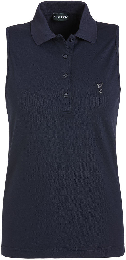 Polo Shirt Golfino Sun Protection Sleeveless Womens Polo Shirt Navy 40