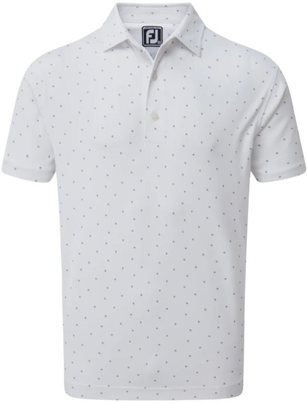 Polo košile Footjoy Smooth Pique FJ Print Bílá-Purpurová XL