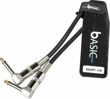 Cablu Patch, cablu adaptor Bespeco BS030PP Negru 30 cm Oblic - Oblic - 1