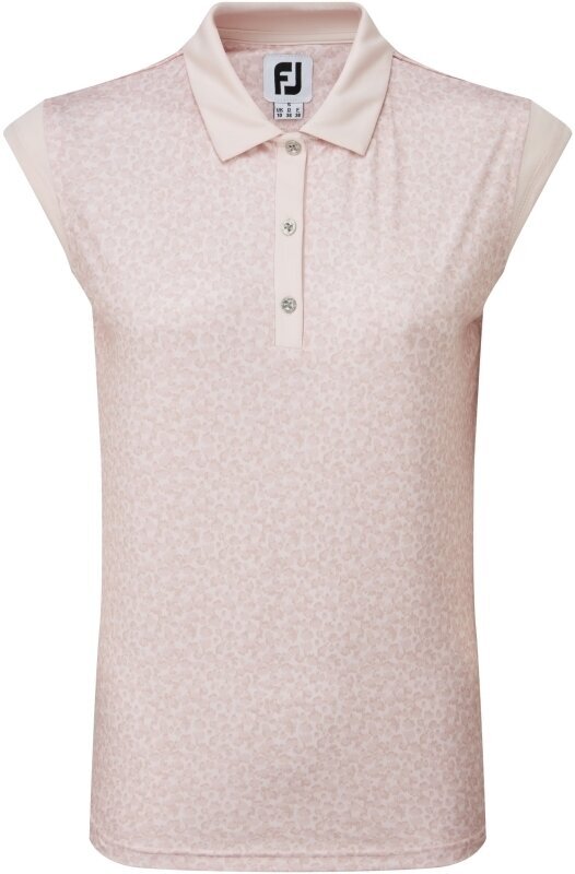 Polo Shirt Footjoy Cap Sleeve Print Interlock Blush Pink L