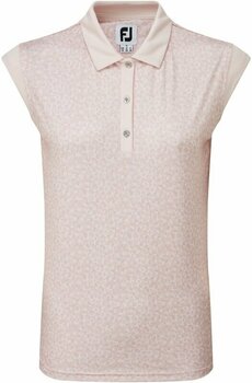 Polo Shirt Footjoy Cap Sleeve Print Interlock Blush Pink L - 1