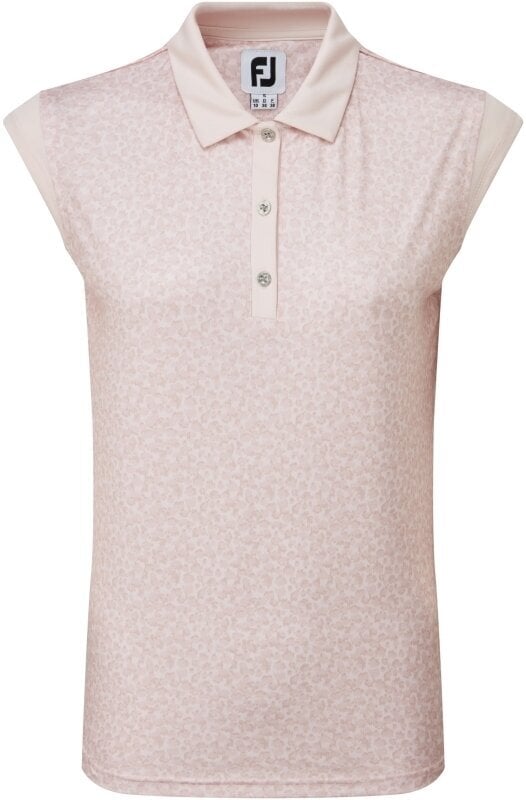Polo košile Footjoy Cap Sleeve Print Interlock Blush Pink M