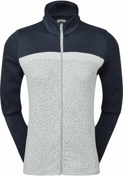 Hoodie/Sweater Footjoy Full-Zip Curved Clr Block Midlayer Grey/Navy/White XS - 1