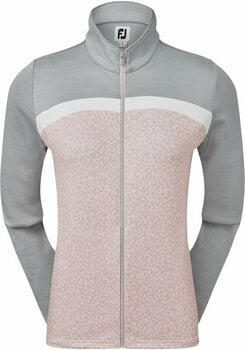 Pulover s kapuco/Pulover Footjoy Full-Zip Curved Clr Block Midlayer Blush Pink/Heather Grey/White L - 1