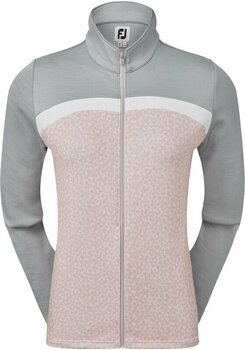 Hoodie/Sweater Footjoy Full-Zip Curved Clr Block Midlayer Blush Pink/Heather Grey/White S - 1