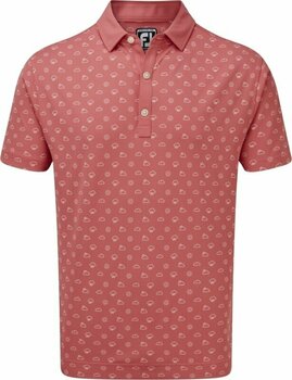 Camiseta polo Footjoy Smooth Pique Weather Print Cape Red S - 1