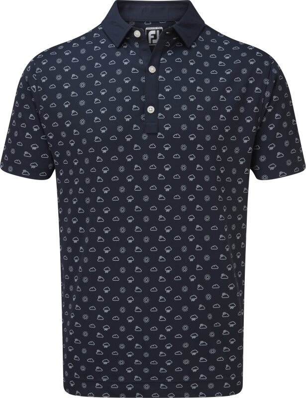 Polo majice Footjoy Smooth Pique Weather Print Navy L