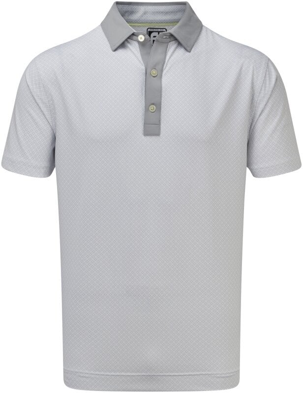 Camiseta polo Footjoy Lisle Foulard Print Grey/White M