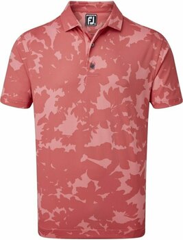 Camiseta polo Footjoy Pique Camo Floral Print Cape Red M - 1