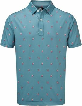 Риза за поло Footjoy Lisle Cocktail Print Storm Blue XL - 1