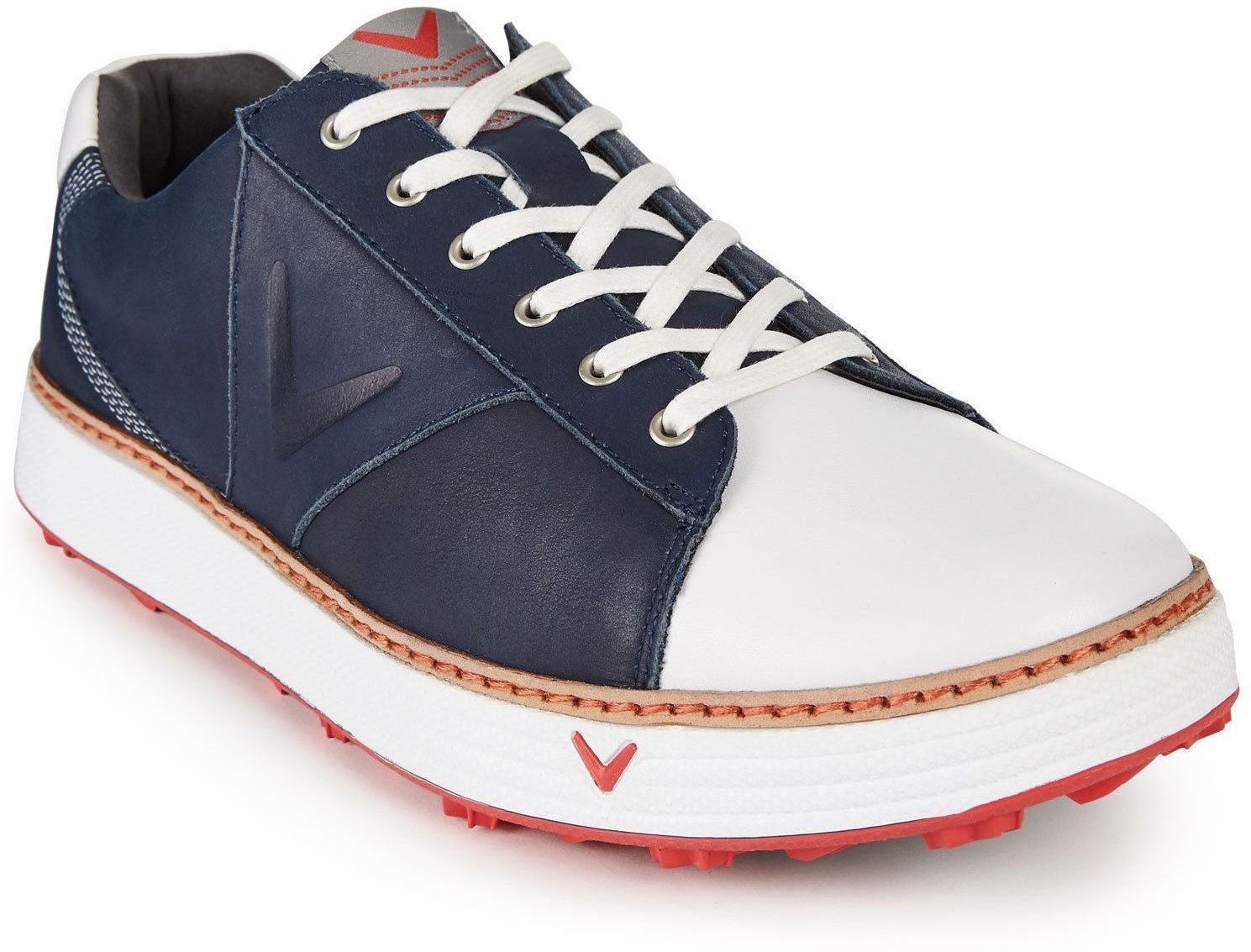 Heren golfschoenen Callaway Del Mar Retro Mens Golf Shoes Navy/White UK 9,5